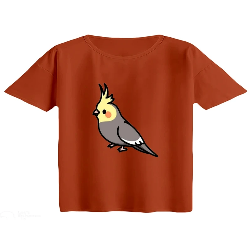 کراپ تی‌شرت آستین کوتاه زنانه مدل عروس هلندی کد 1