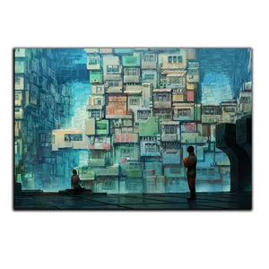 تابلو شاسی بکلیت طرح نقاشی فانتزی شهر سه بعدی مدل SH-S5559