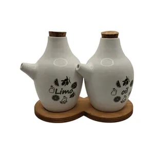 آبلیمو خوری و روغن ریز مدل خمره مجموعه 2 عددی به همراه استند