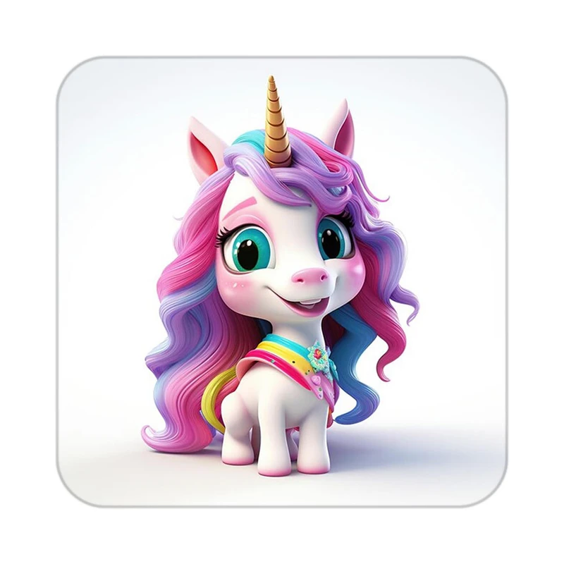 زیر لیوانی کاکتی طرح اسب تک شاخ و یونیکورن مدل mp31182