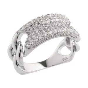 انگشتر نقره زنانه طرح زنجیری کد 8915