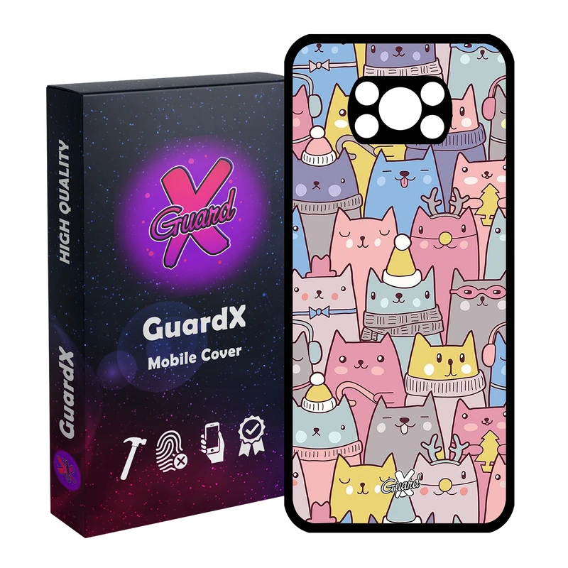 کاور گارد ایکس طرح Cat مدل Glass10074 مناسب برای گوشی موبایل شیائومی Poco X3 Pro