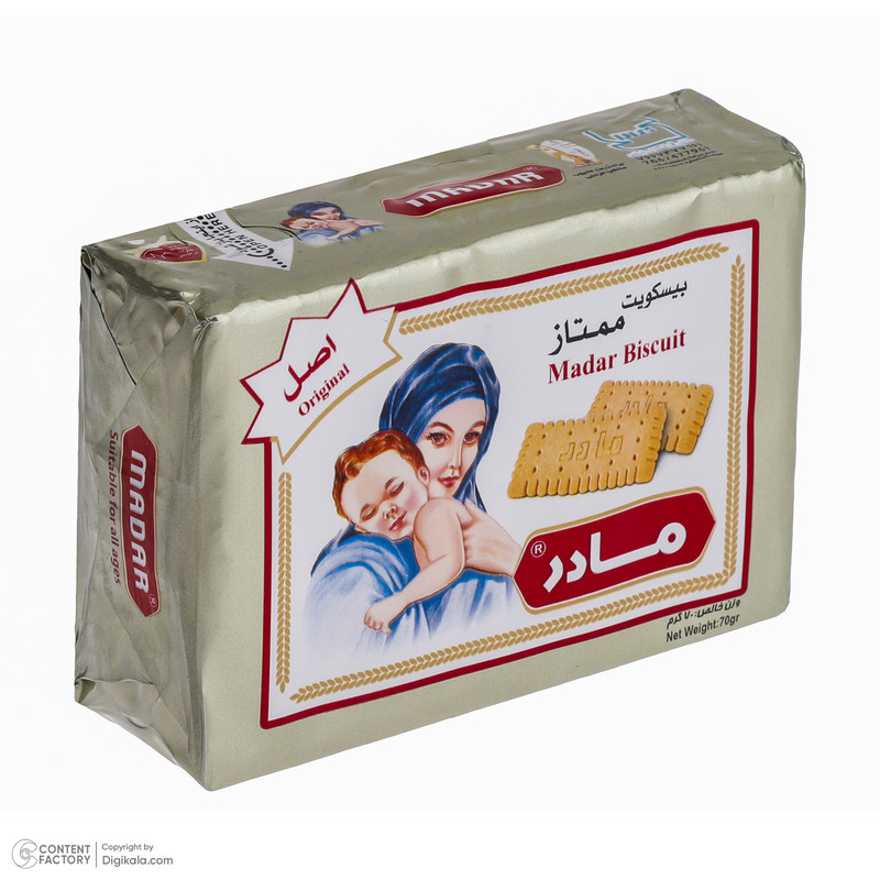 قیمت و خرید بیسکویت ممتاز مادر - 70 گرم بسته 14 عددی به همراه کیف