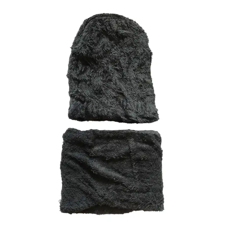 ست کلاه و شال گردن بافتنی مدل رینگی