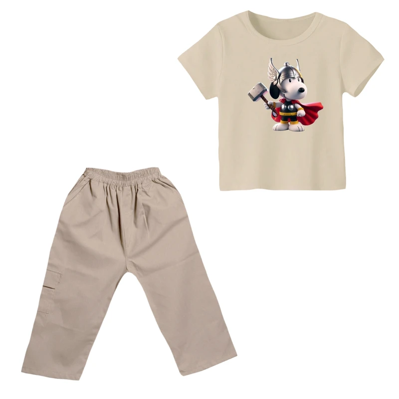 ست تی شرت و شلوارک پسرانه مدل اسنوپی کد ۸۸