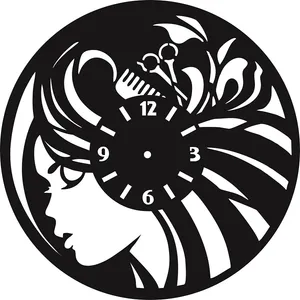 ساعت دیواری مدل آرایشگاه 100003