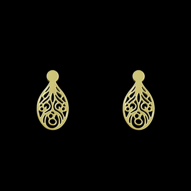 گوشواره طلا 18 عیار زنانه مدوپد مدل هندسی کد GA1-13977