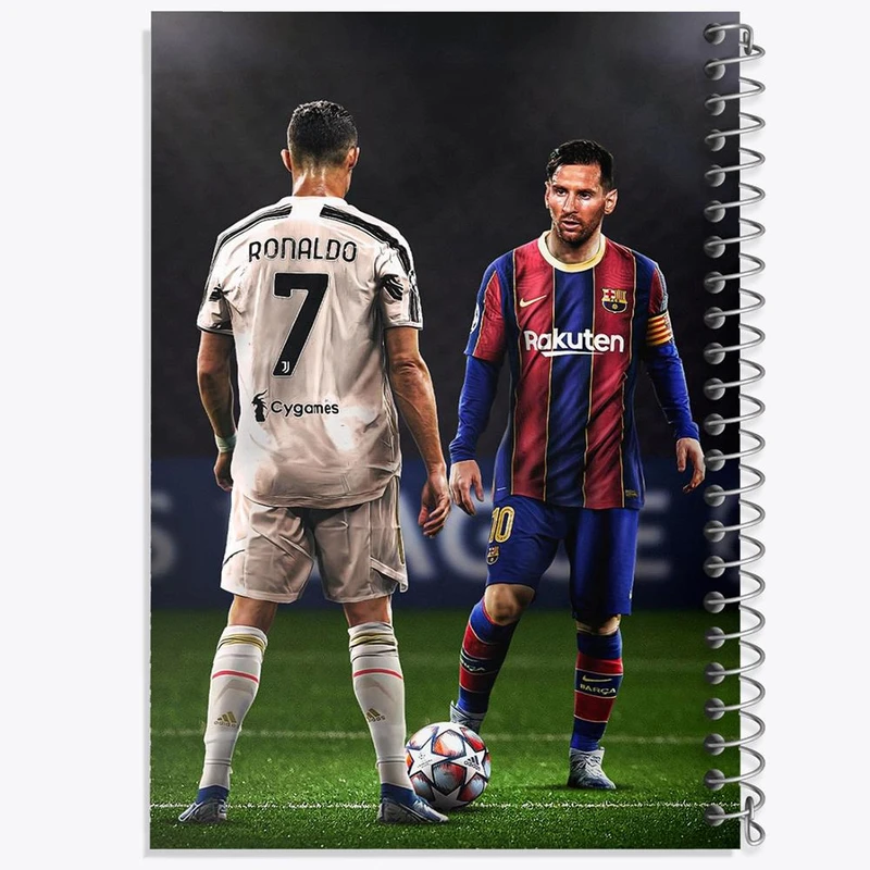 دفتر شطرنجی 50 برگ خندالو طرح کریستیانو رونالدو و لیونل مسی کد 14006