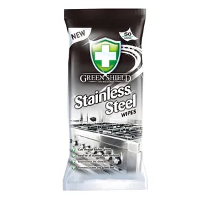 دستمال مرطوب پاک کننده  گرین شیلد مدل Stainless Steel بسته 50 عددی