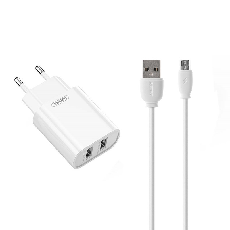 شارژر دیواری ریمکس مدل RP-U35 به همراه کابل تبدیل microUSB