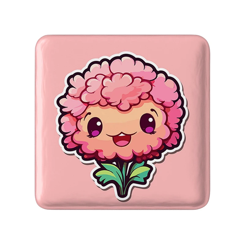 مگنت خندالو طرح گل و گیاه مدل مربعی کد 36629