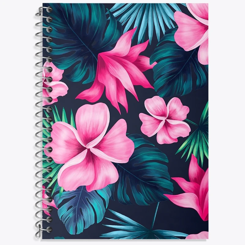 دفتر زبان 50 برگ خندالو مدل دو خط طرح گل گلی کد N1286