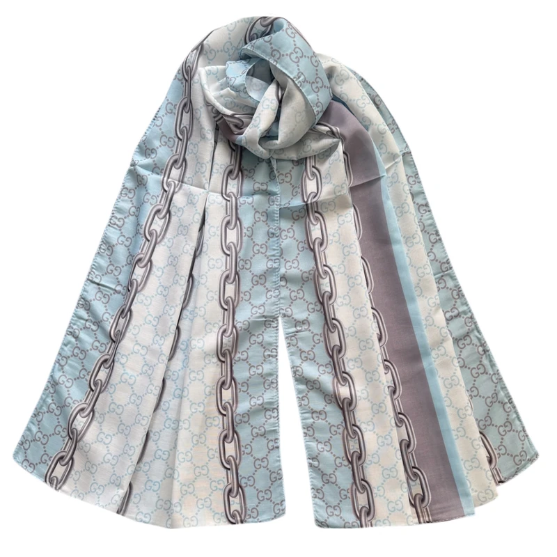 شال زنانه مدل نخی زنجیری راه راه تابستانی