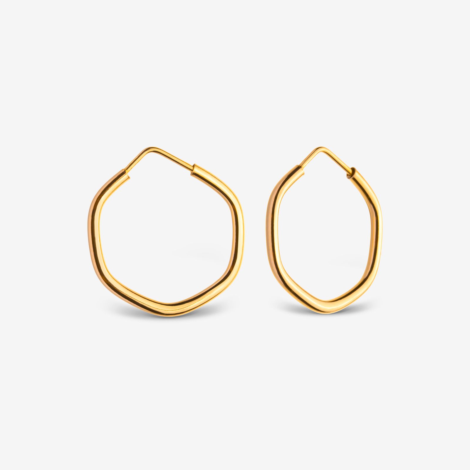 گوشواره حلقه‌ای طلا 18 عیار زنانه گلدم مدل 2E245002 -  - 1
