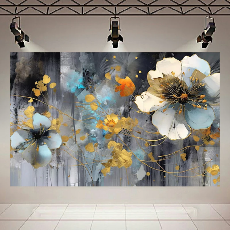 تابلو بوم طرح انتزاعی گل آبرنگی کد AR303488