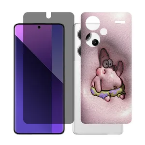 Glass Together model privacy Screen Protector Suitable for Xiaomi Redmi Note 13 Pro Plus Mobile Phone with Back cover sticker
