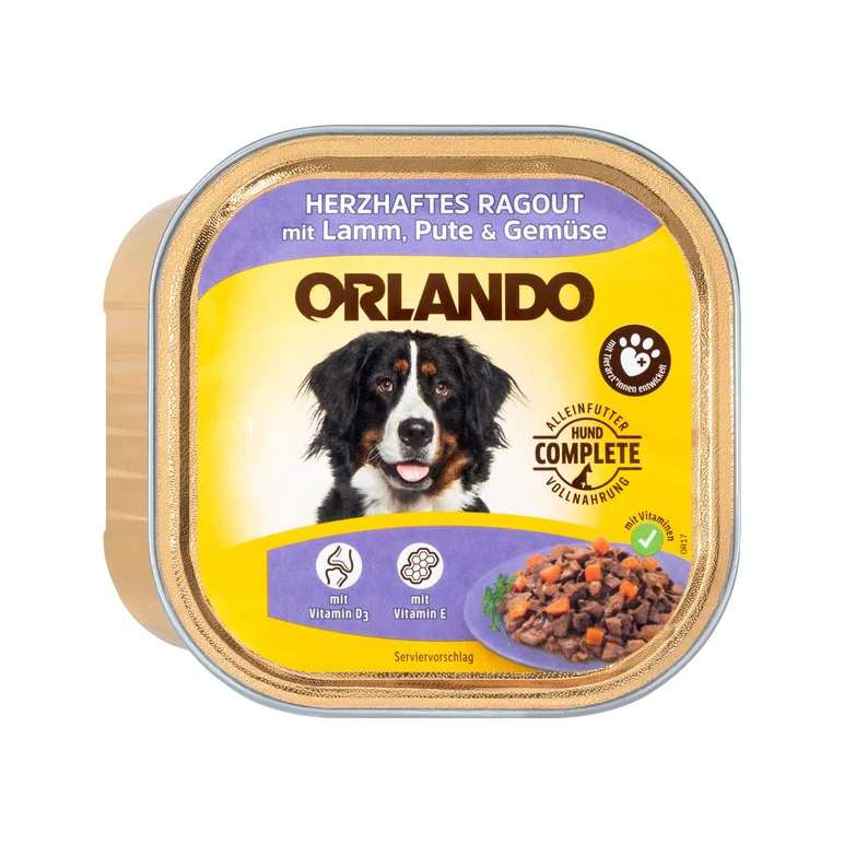 کنسرو سگ اورلاندو مدل فیله بره بوقلمون و سبزیجات وزن 300 گرم