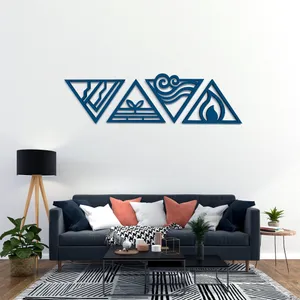 دیوارکوب مدل عناصر چهارگانه طرح مثلث مجموعه 4 عددی