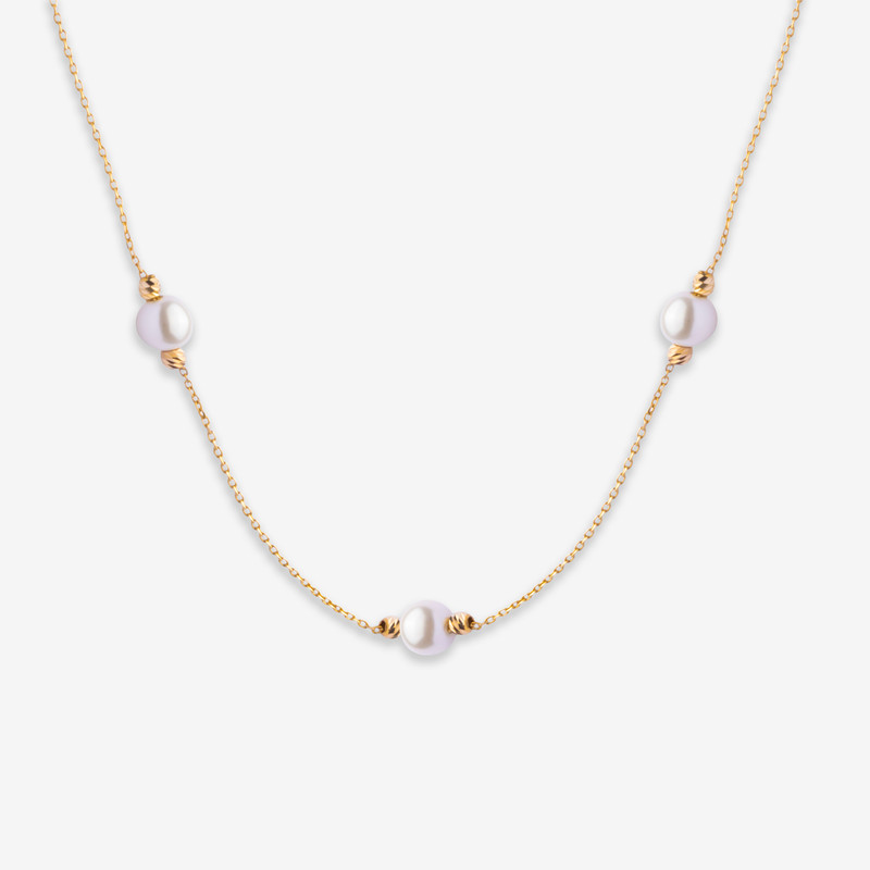 گردنبند طلا 18 عیار زنانه با زنجیر حلقه‌ای (فلامینگو) جواهری راز مدل 144-3