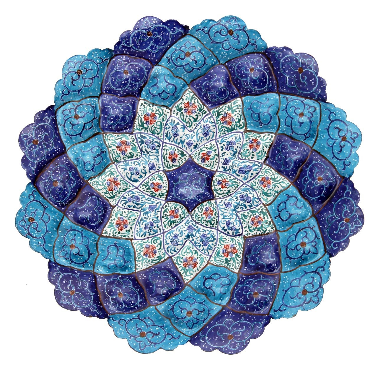 بشقاب گود میناکاری شده گالری مند کد MN62  قطر 20 سانتیمتر