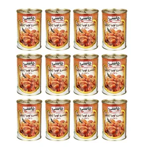 کنسرو لوبیا چیتی با قارچ چاشنی -430 گرم بسته 12 عددی