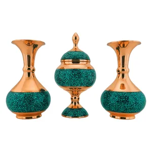 ست سه تکه شکلات خوری و گلدان فیروزه کوبی حامد کریمی کد hf156-199