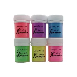 پودر رنگ رزین اپوکسی هنرستون مدل پاستیلی حجم 18 میلی لیتر بسته 6 عددی