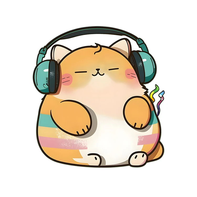 استیکر پارچه و لباس پاد آفرین مدل کارتونی طرح گربه کیوت بامزه کد S5378