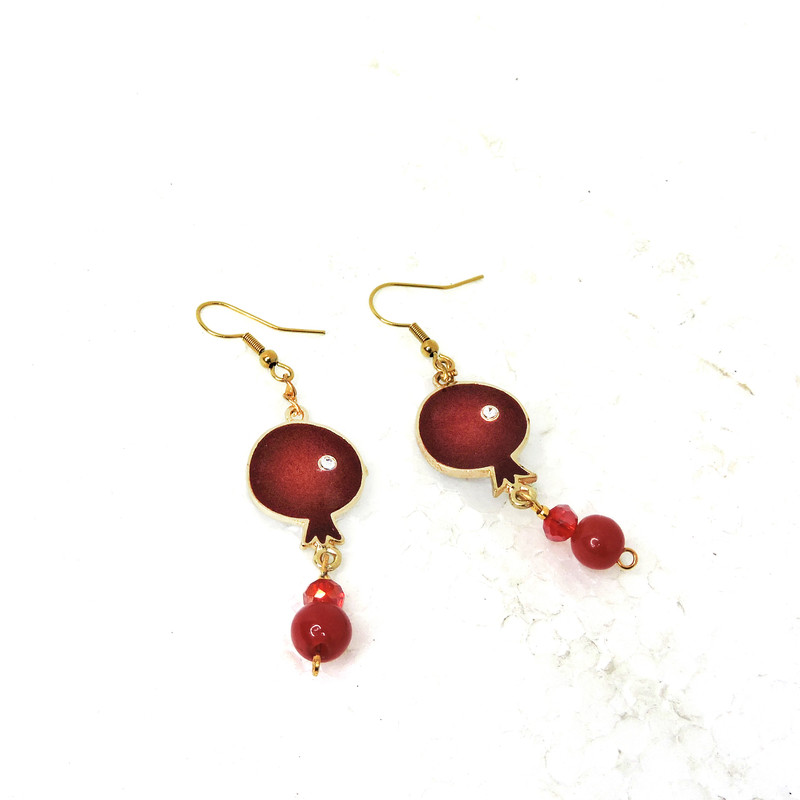 گوشواره دخترانه طرح انار مدل یلدا کد 3