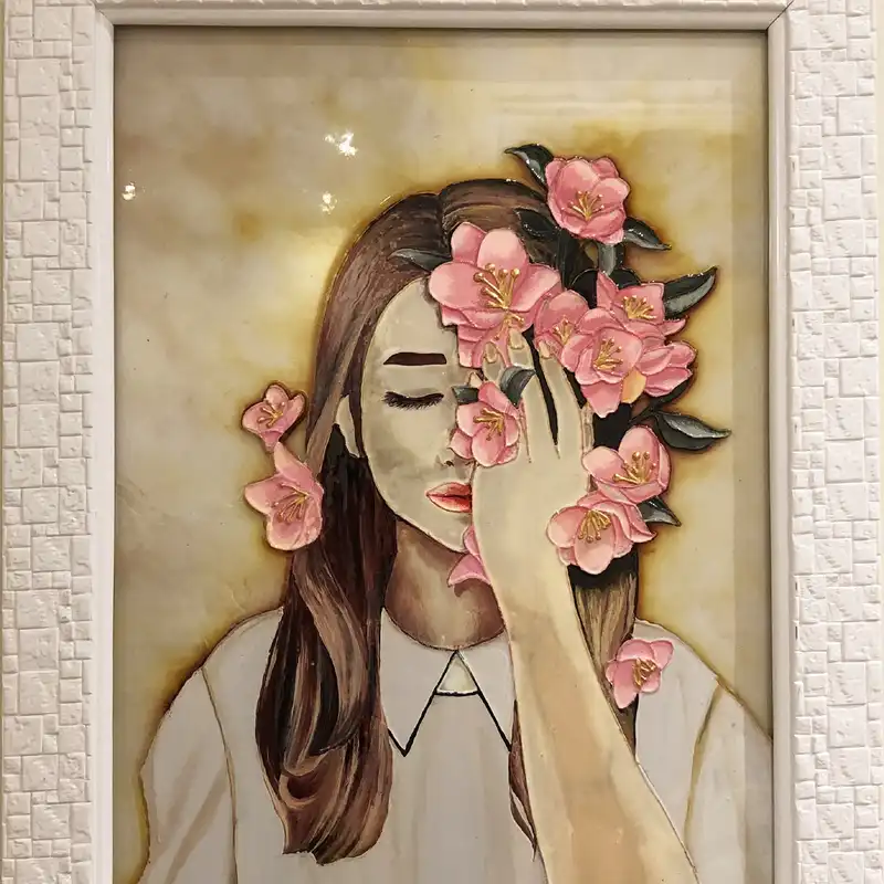 تابلو ویترای مدل 016 طرح دختر رویایی