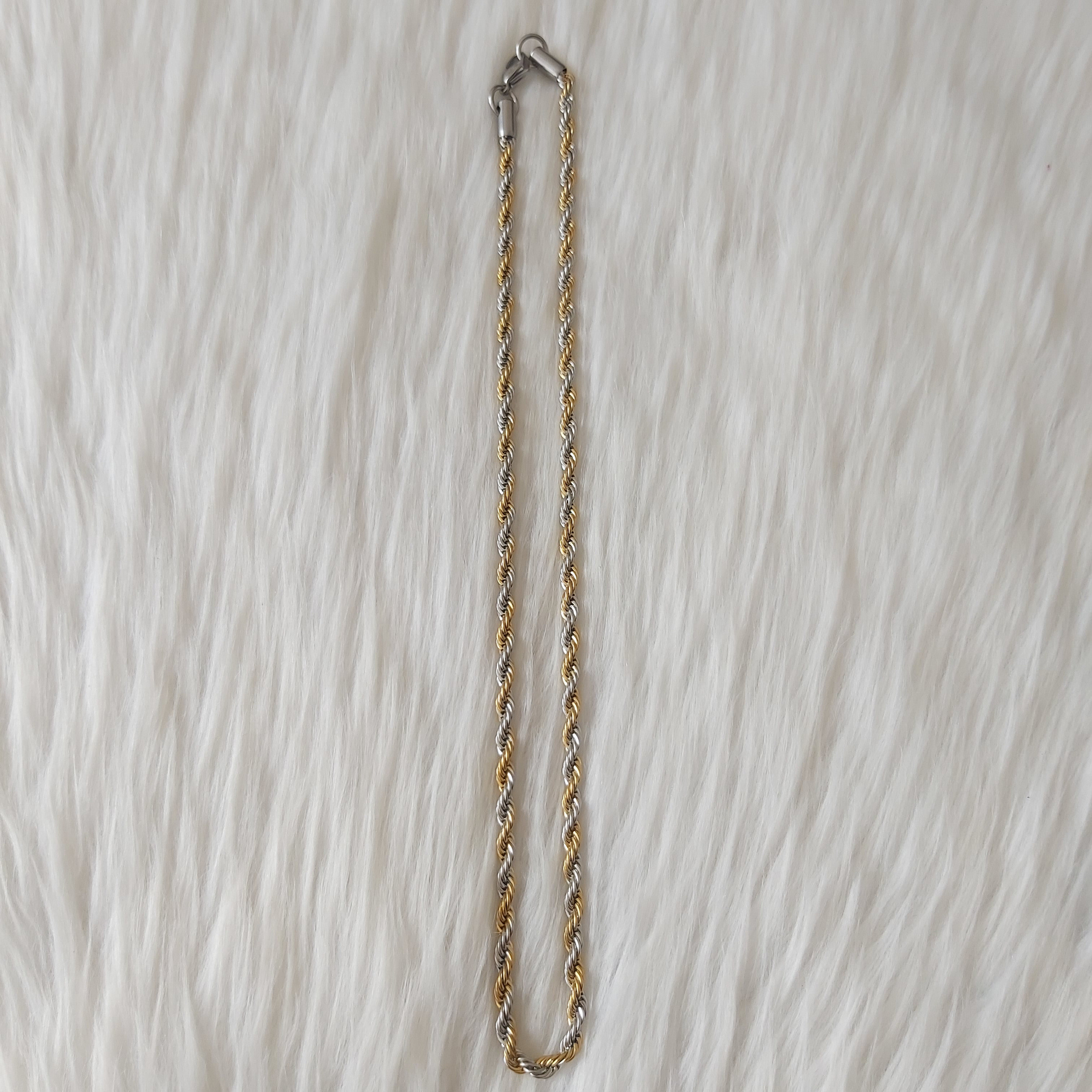 زنجیر مردانه مدل استیل طرح طنابی کد tan111