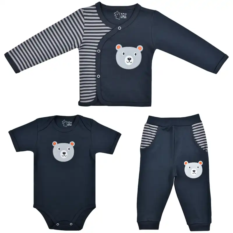 ست 3 تکه لباس نوزادی اسپیکو مدل خرس