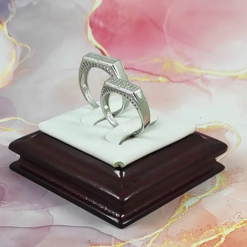 ست انگشتر نقره زنانه و مردانه سلین کالا کد 21