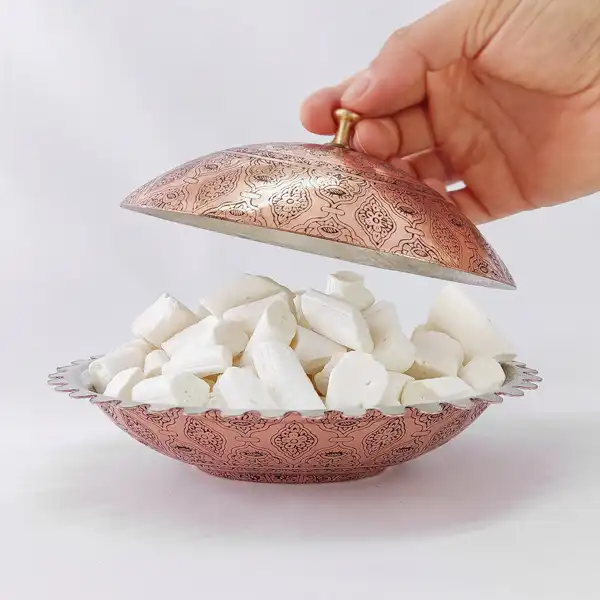 کره خوری مسی مدل قلم زنی کد ZH311