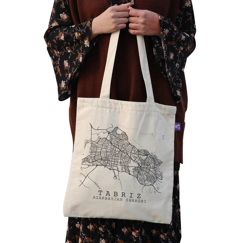 ساک خرید ترمه طراحان ایده مدل نقشه شهر تبریز کد map0500 - L