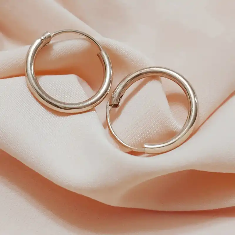 گوشواره نقره زنانه آی ام مدل حلقه