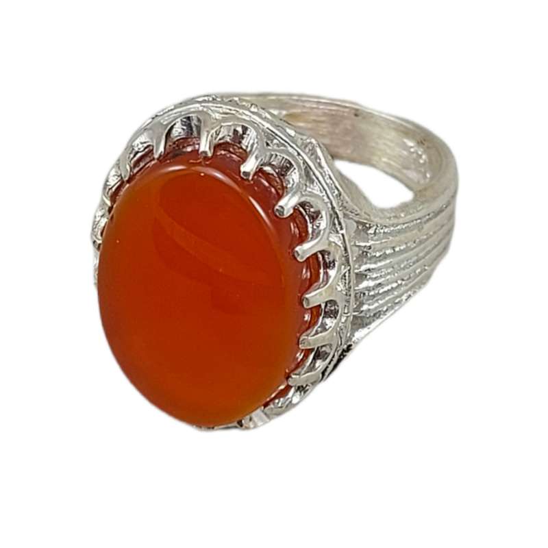 انگشتر نقره مردانه مدل عقیق خراسانی 