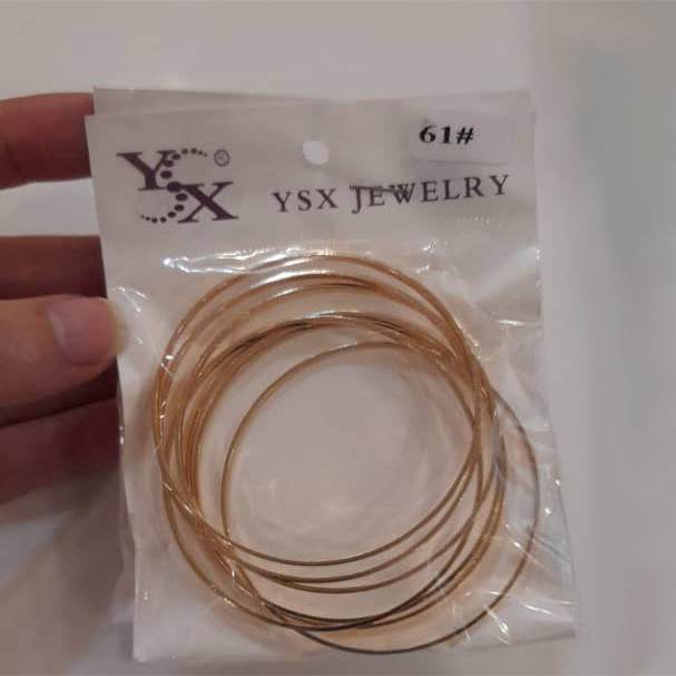 النگو زنانه وای اس ایکس مدل آینه ای بسته 7 عددی