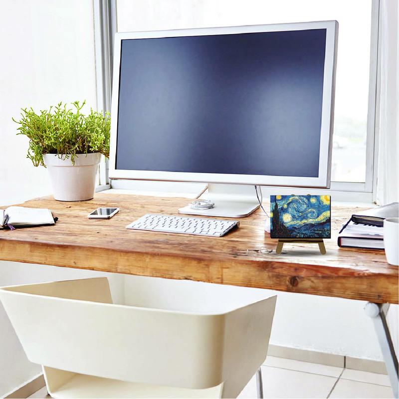 تابلو شاسی مدل شب پرستاره وینسنت ونگوگ کد KLMX-VG88 به همراه پابه نگهدارنده