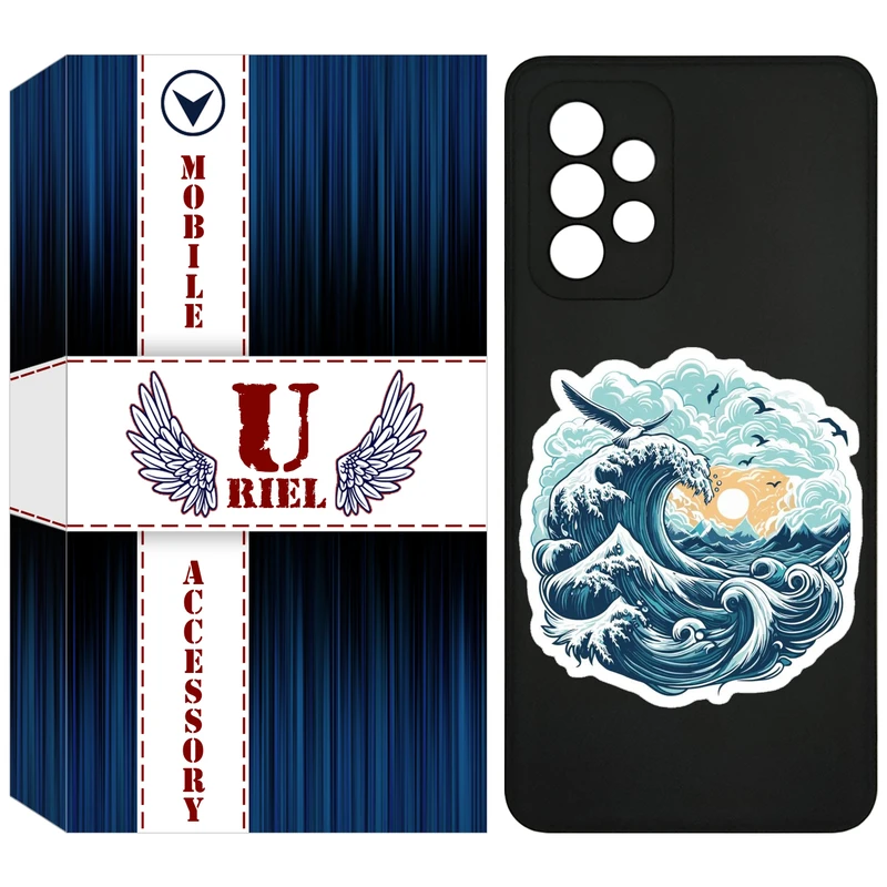 کاور یوریل مدل KSH کد 99 طرح موج دریا مناسب برای گوشی موبایل سامسونگ Galaxy A72