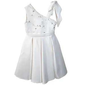 پیراهن دخترانه مدل میخک رنگ سفید