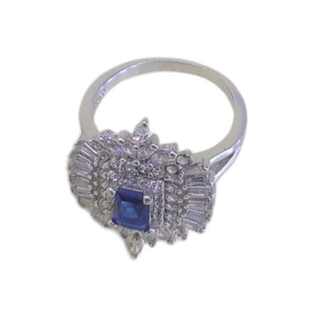 انگشتر نقره زنانه مدل یاقوت کبود جواهری کد VGIS009