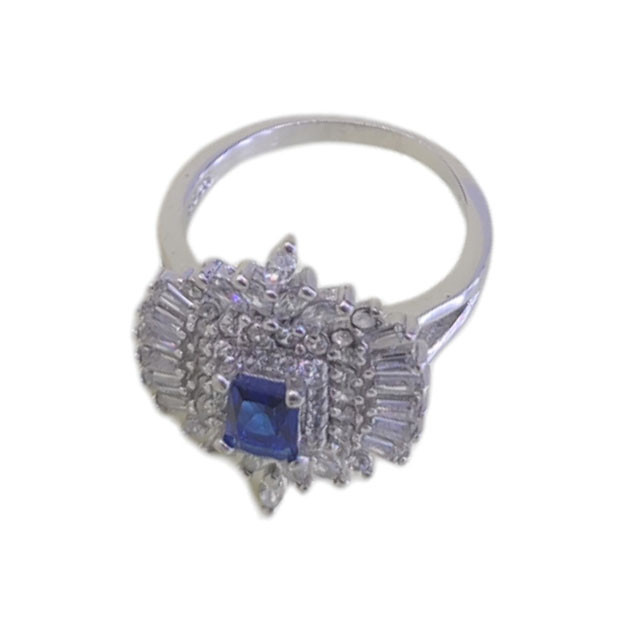 انگشتر نقره زنانه مدل یاقوت کبود جواهری کد VGIS009