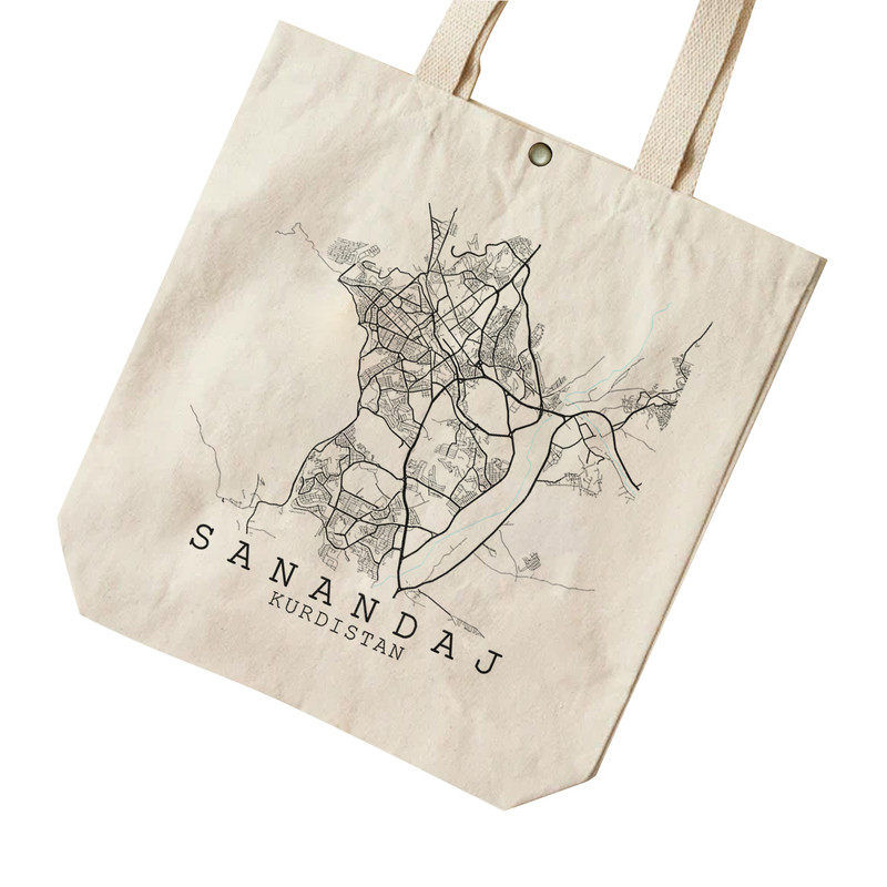 ساک خرید ترمه طراحان ایده مدل نقشه شهر سنندج کد map0517 - L