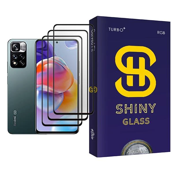 محافظ صفحه نمایش آتوچبو مدل Shiny Glass MIX003 مناسب برای گوشی موبایل شیائومی Redmi Note 11 Pro+ 5G بسته سه عددی