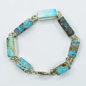 دستبند نقره زنانه سلین کالا مدل فیروزه نیشابور ce-As106