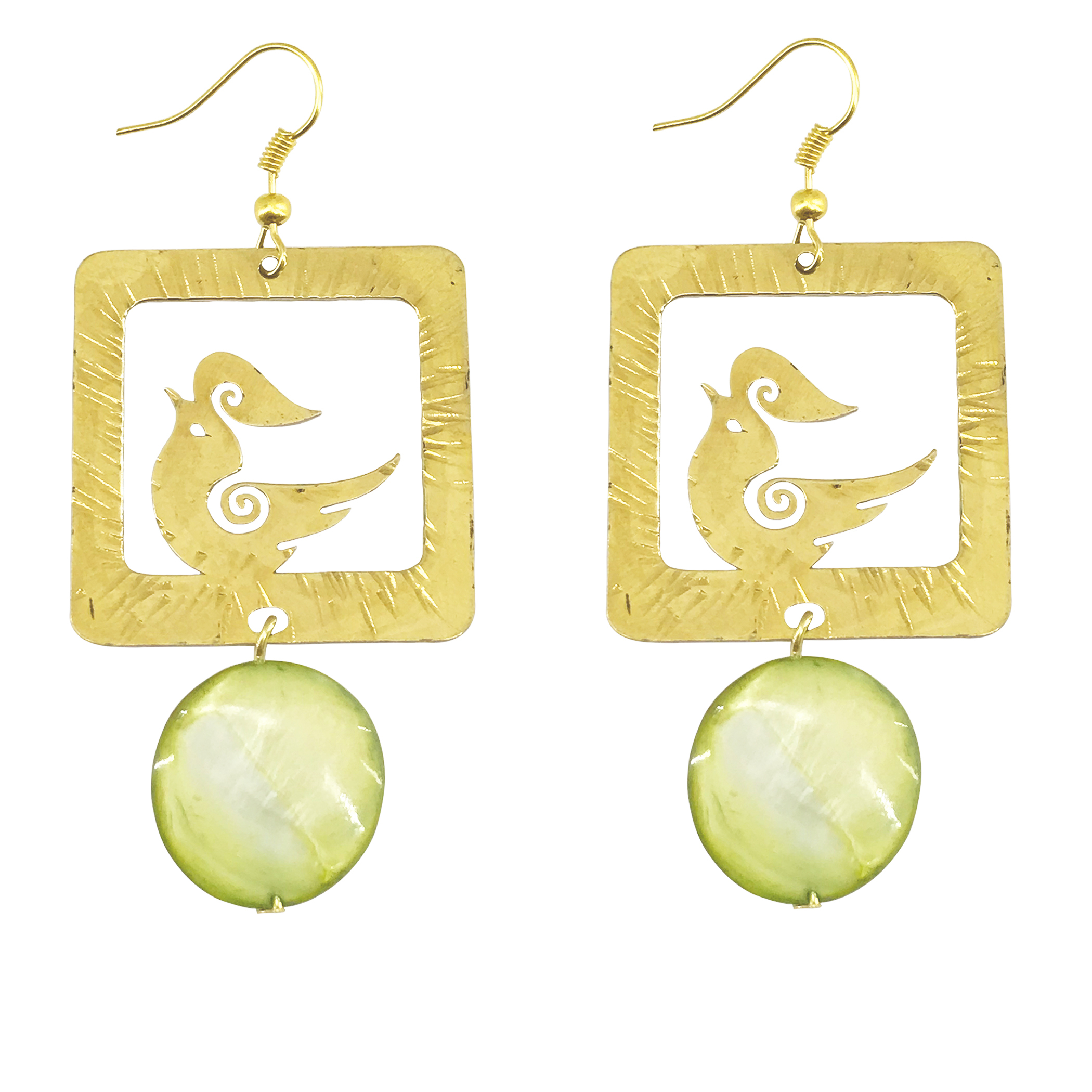 گوشواره زنانه گالری عزیزی طرح مرغ آمین مدل 15821