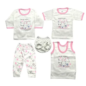 ست 5 تکه لباس نوزادی مدل خرگوش mop110