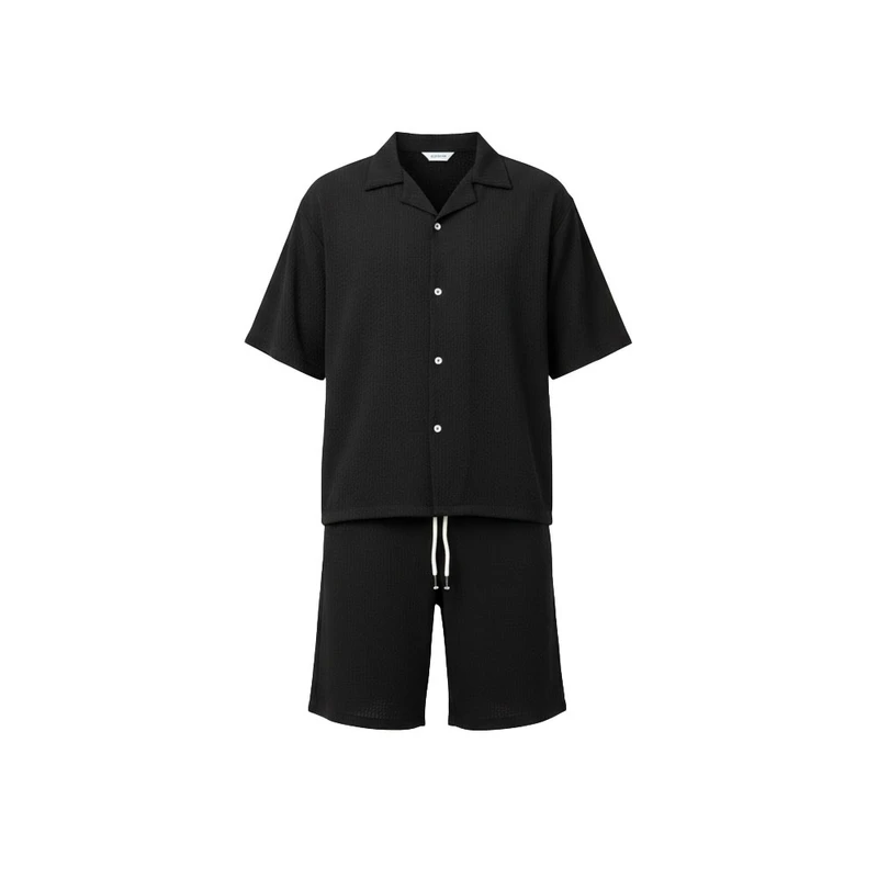 ست پیراهن آستین کوتاه و شلوارک راحتی مردانه مدل 125