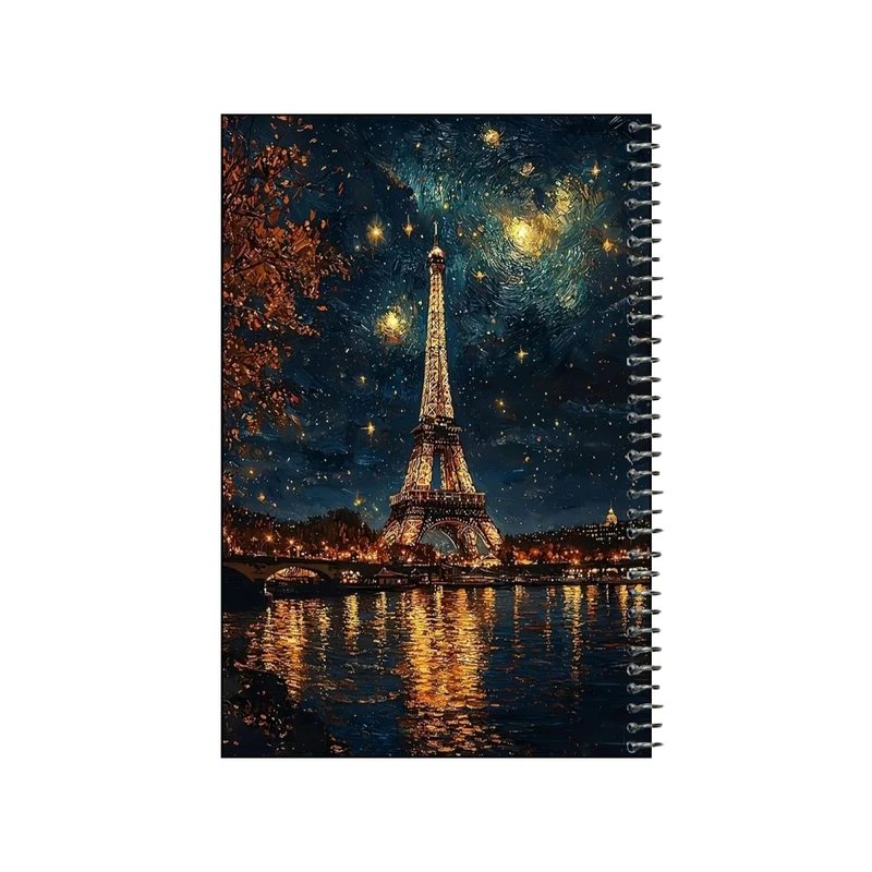 دفتر مشق 80 برگ سیمی مدل برج ایفل و شب